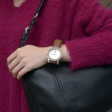 The SIXTY40  - Zebrawood/RoseGold/Brown Leather...