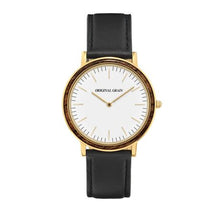The Minimalist - Ebony/Gold/Black Leather Band ...