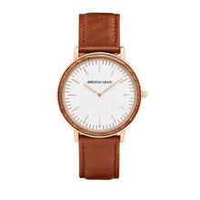 The Minimalist - Zebrawood/RoseGold/Cognac Brow...