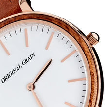 The Minimalist - Zebrawood/RoseGold/Cognac Brow...