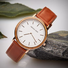 The Minimalist - Zebrawood/RoseGold/Cognac Brow...