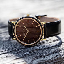 The Minimalist - Ebony/Gold/Black Leather Band/...