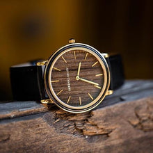 The Minimalist - Ebony/Gold/Black Leather Band/...