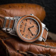 The Barrel - Brushed Silver/Mahogany/Wood Dial ...