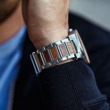 The Barrel - Brushed Silver/Mahogany/Wood Dial ...